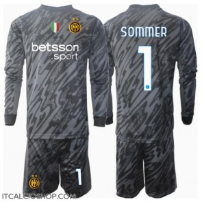 Inter Milan Yann Sommer #1 Portiere Terza Maglia Bambino 2024-25 Manica Lunga (+ Pantaloni corti)